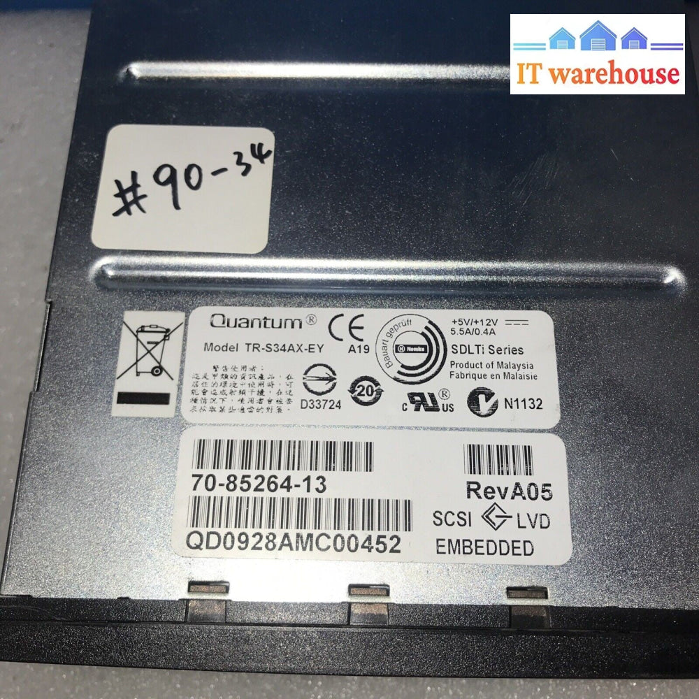 TR-S34AX-EY Quantum 160GB/320GB SDLT I Ultra-160 SCSI 68P LVD  Tape Drive