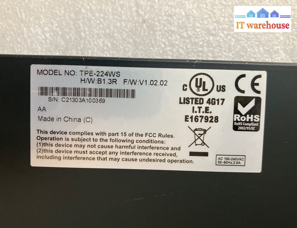 TRENDNET POE WEBSMART SWITCH TPE-224WS 24-PORT Network Switch ~