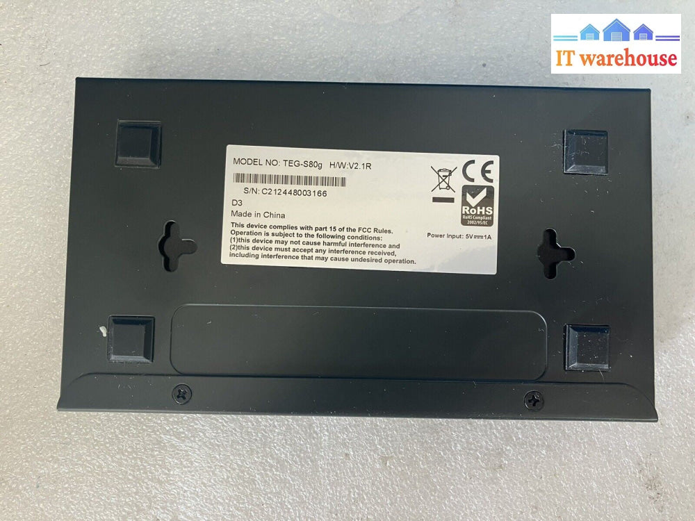 ~ TRENDnet TEG-S80g 8-port Gigabit Network Switch 100/1000 Mbps W/ Adapter