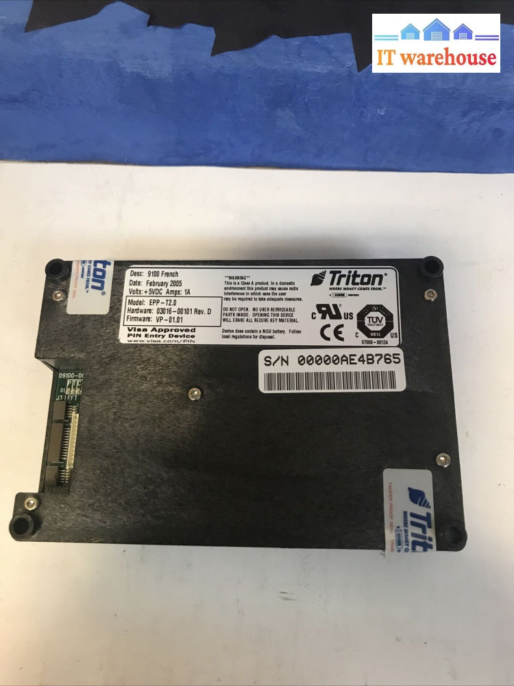 Triton Keypad 9100 French Model: Epp-T2.0 03016-00101 Rev D