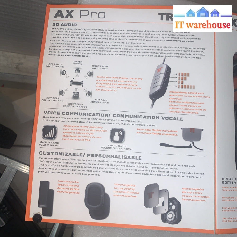 Tritton AX Pro Dolby Digital 5.1 Surround Headset PS3 Xbox 360 PC