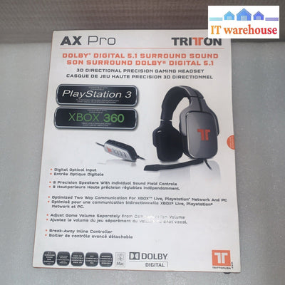 Tritton AX Pro Dolby Digital 5.1 Surround Headset PS3 Xbox 360 PC