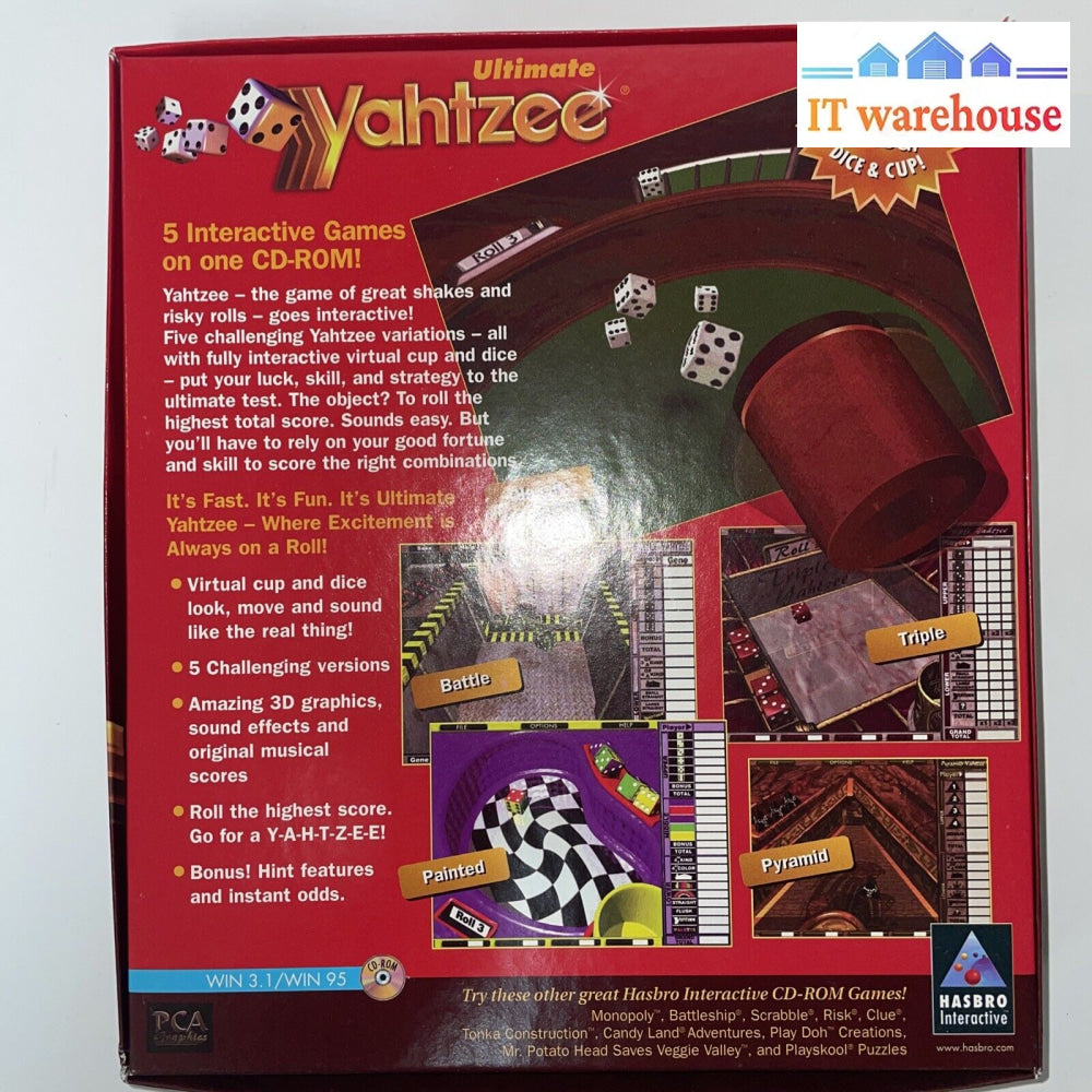 Ultimate Yahtzee Pc Cd 5 Interactive 3D Games For Windows 3.1 95