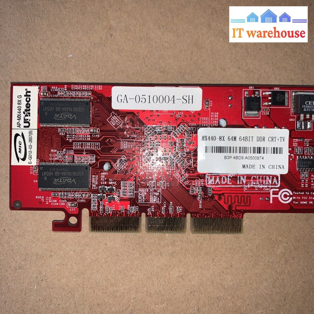 Unitech MX440-8X 64M 64BIT DDR CRT+TV  AGP Video Card