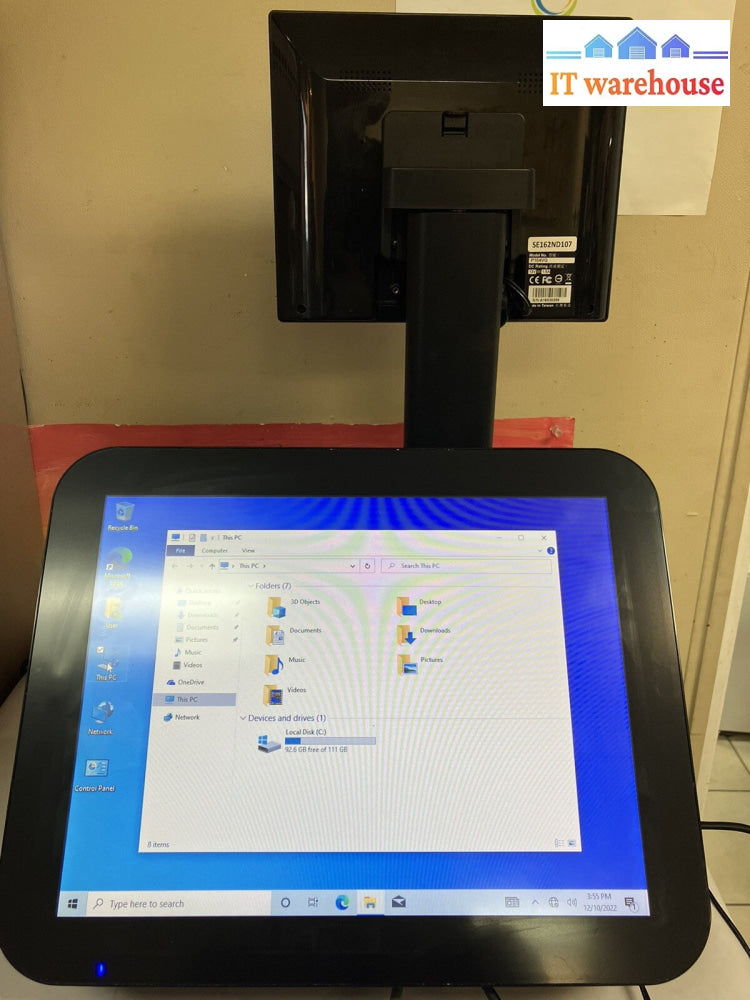 ~ UnyTouch Dual Screen POS Terminal U37-P150UR-ADC Win10 Intel Atom D525+2G+120G