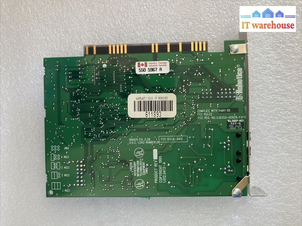 US Robotics CJEUSA-658285-FA 1.012.0412-A Network Card ~
