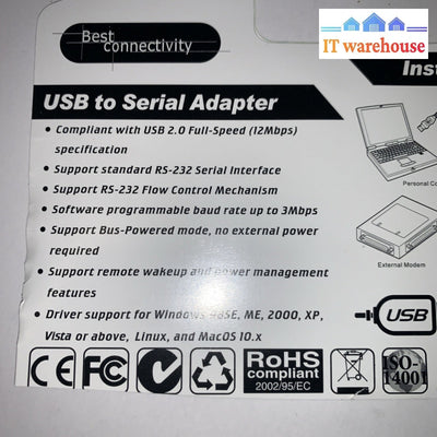 USB 2.0 to 9 & 25 pin Serial RS232 Cable DB9/DB25 Data Cable Adapter Converter