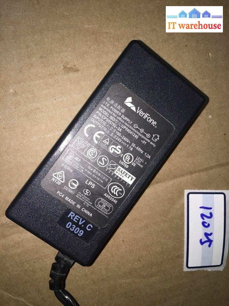 Verfone Up04041240 PN CPS05792-3A 24v 1.7A Power Supply AC Adapter