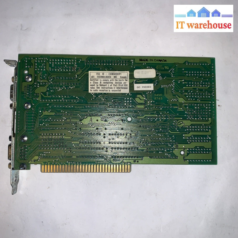 Very Rare ~ ATi VIP WONDER P/N 1008 8-Bit ISA Video Card EXM5RSVIP1