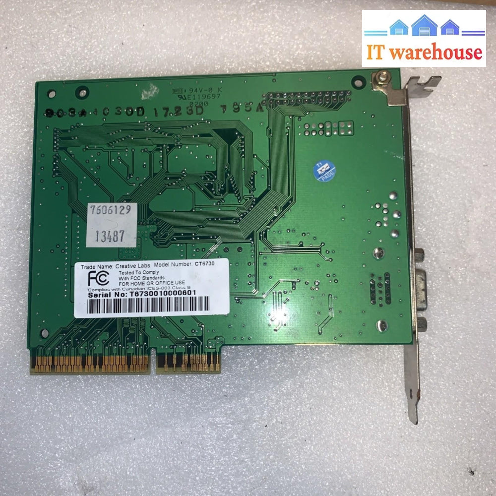Very Rare - CREATIVE TECHNOLOGY CT6730 PCI Video Card With nvidia Rica 128ZX