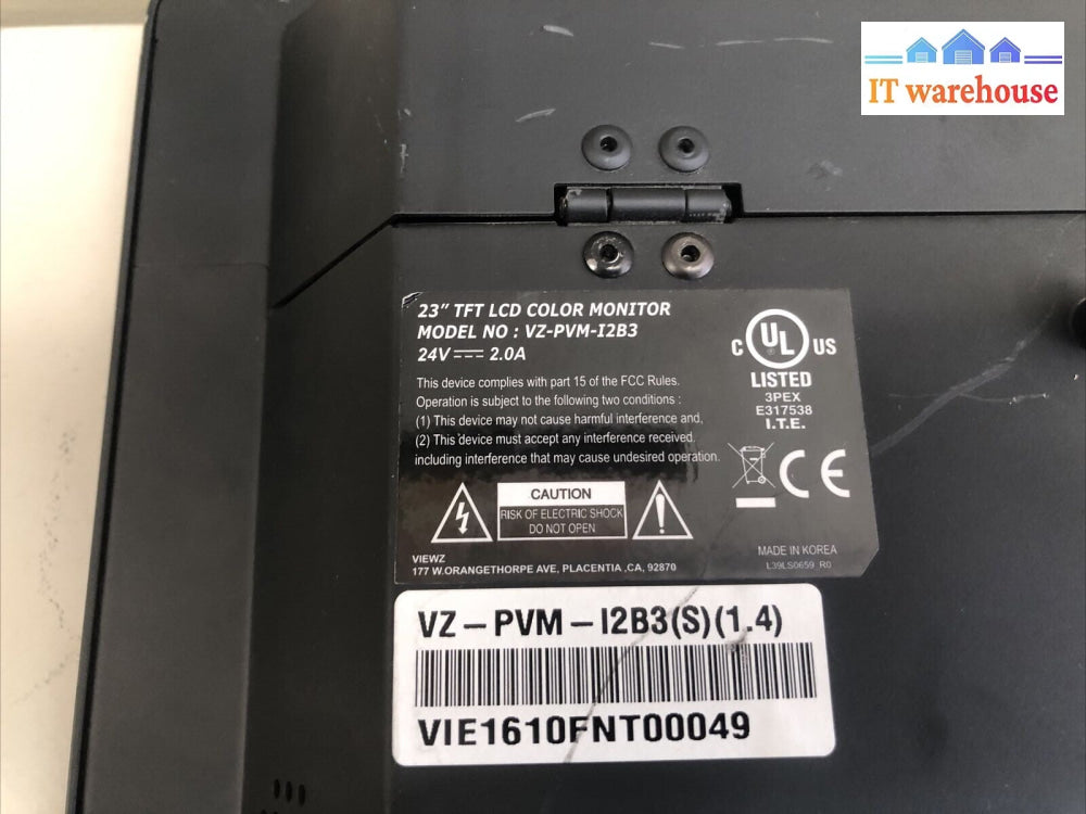 $ ViewZ VZ-PVM-i2B3 23" Flat Panel Widescreen LED Monitor