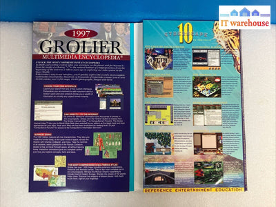 ~ Vintage 1997 Grolier Multimedia Encyclopedia CyberScape With 10 CD