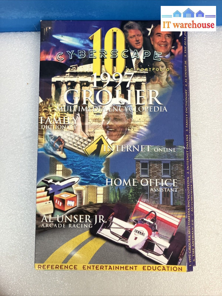 ~ Vintage 1997 Grolier Multimedia Encyclopedia CyberScape With 10 CD