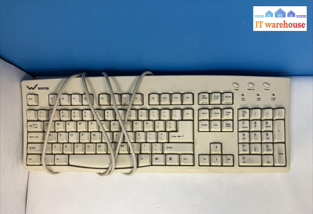 Vintage 90S Wintek 5-Pin Din Connector At Keyboard 107 Keys Model: Ack-260A ~