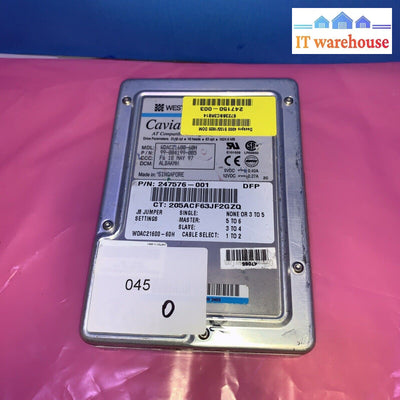 Vintage 99-004199-005 Western Digital Caviar 1.6GB 5200RPM IDE Ultra ATA-33 HDD