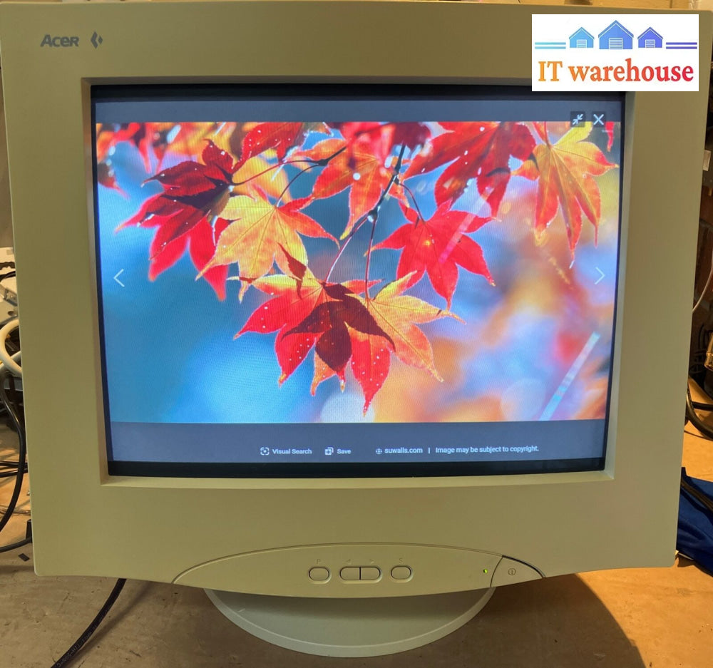 Vintage Acer 7176Ie 17’ Crt Monitor 50-60Hz 1996 Acerview ~