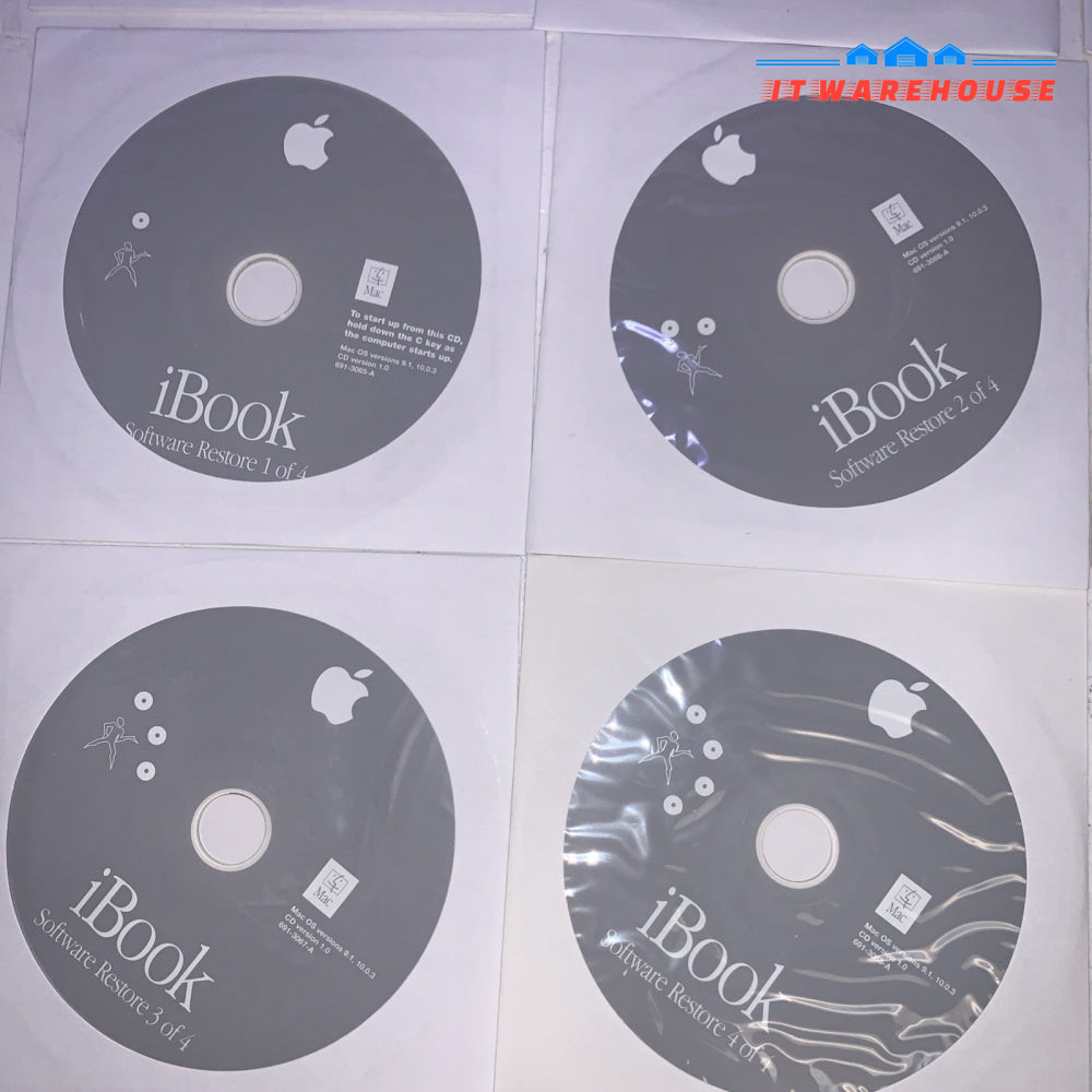 Vintage Apple iBook Software CDs OS 9.1.10.0.3, application, iMovie2, Tester