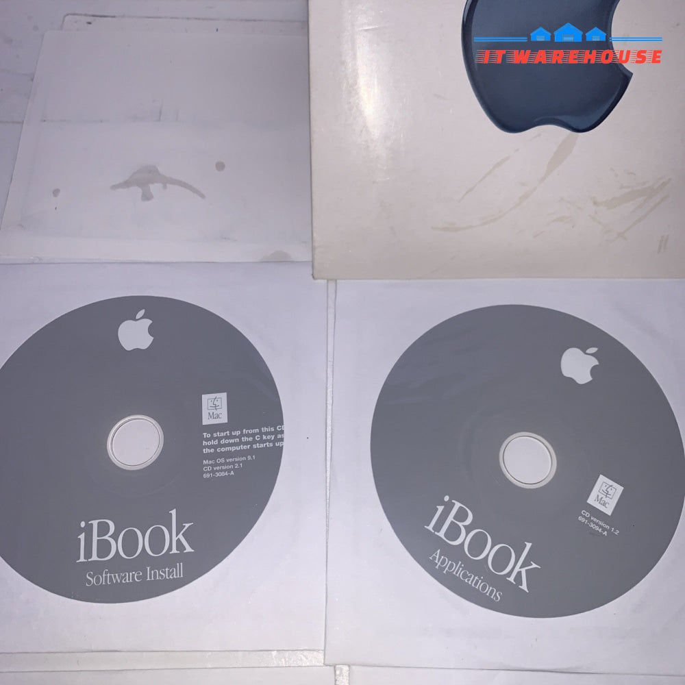 Vintage Apple iBook Software CDs OS 9.1.10.0.3, application, iMovie2, Tester