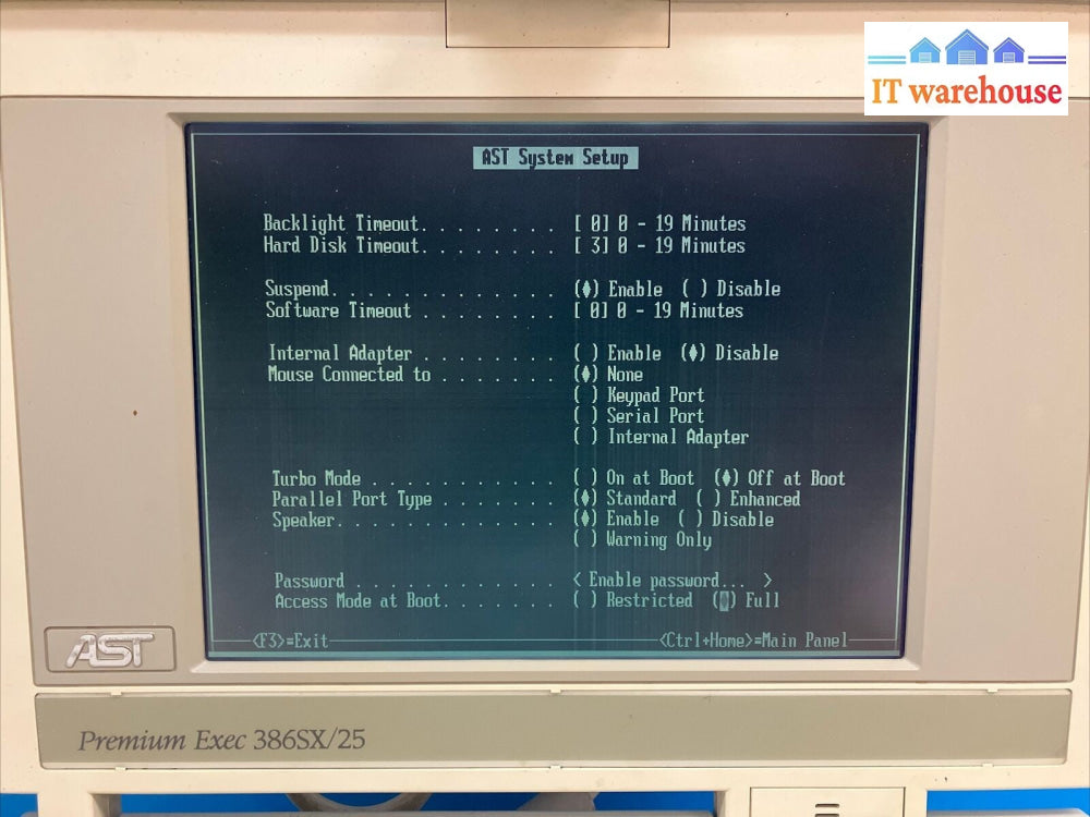Vintage AST Premium Exec 386SX/25 Laptop Computer  (Parts or repir, display use)