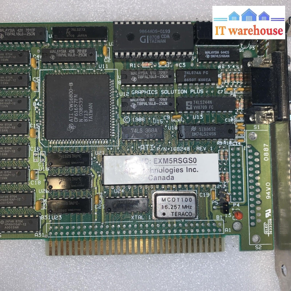 Vintage ～ ATI GSP Rev.1 - 168248- EGA Graphics Card - ISA video card