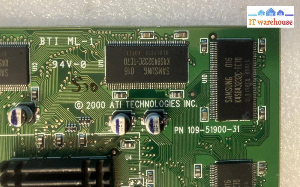 ~ Vintage ATI Rage 128 109-51900-31 Video Graphics Card VGA 32MB PN: 1025-63000