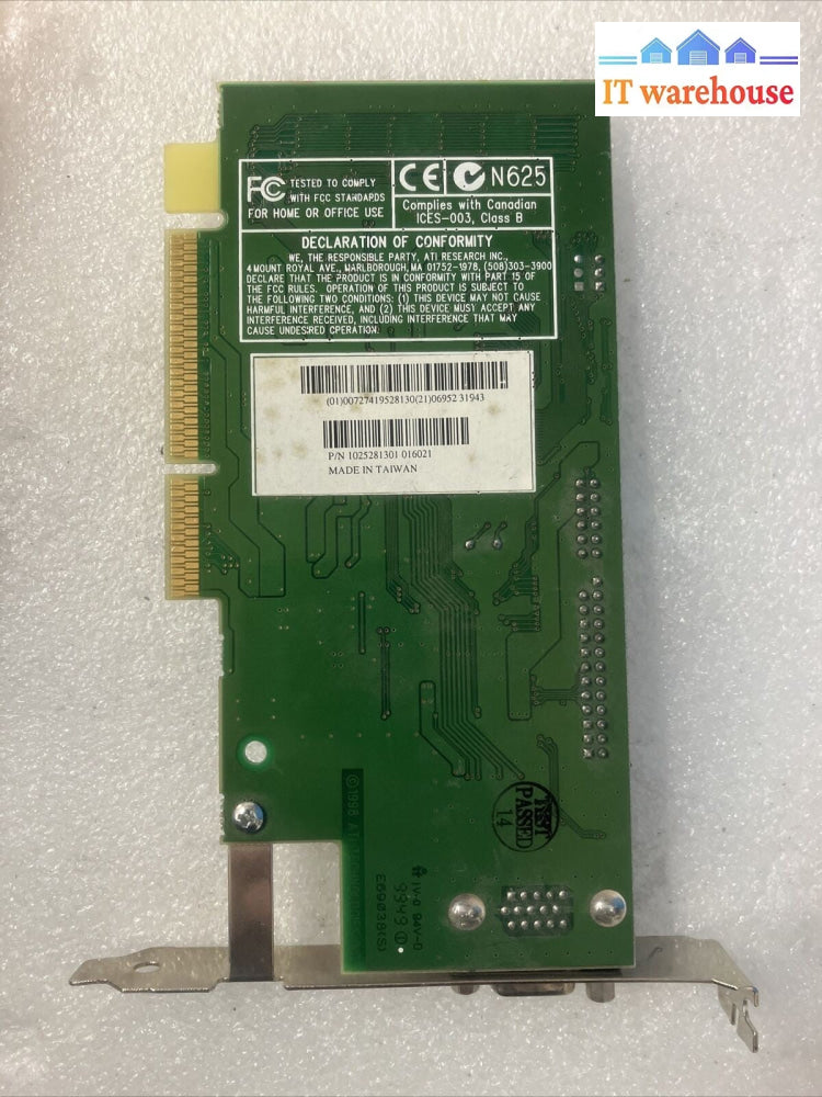 ~ Vintage ATI RAGE IIC AGP 109-52800-01 AGP 8MB SDRAM Video Graphics Card