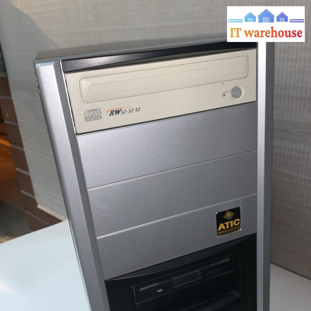 Vintage ~  ATIC Desktop Computer PC case with Power supply/ floppy drive/ CD-RW