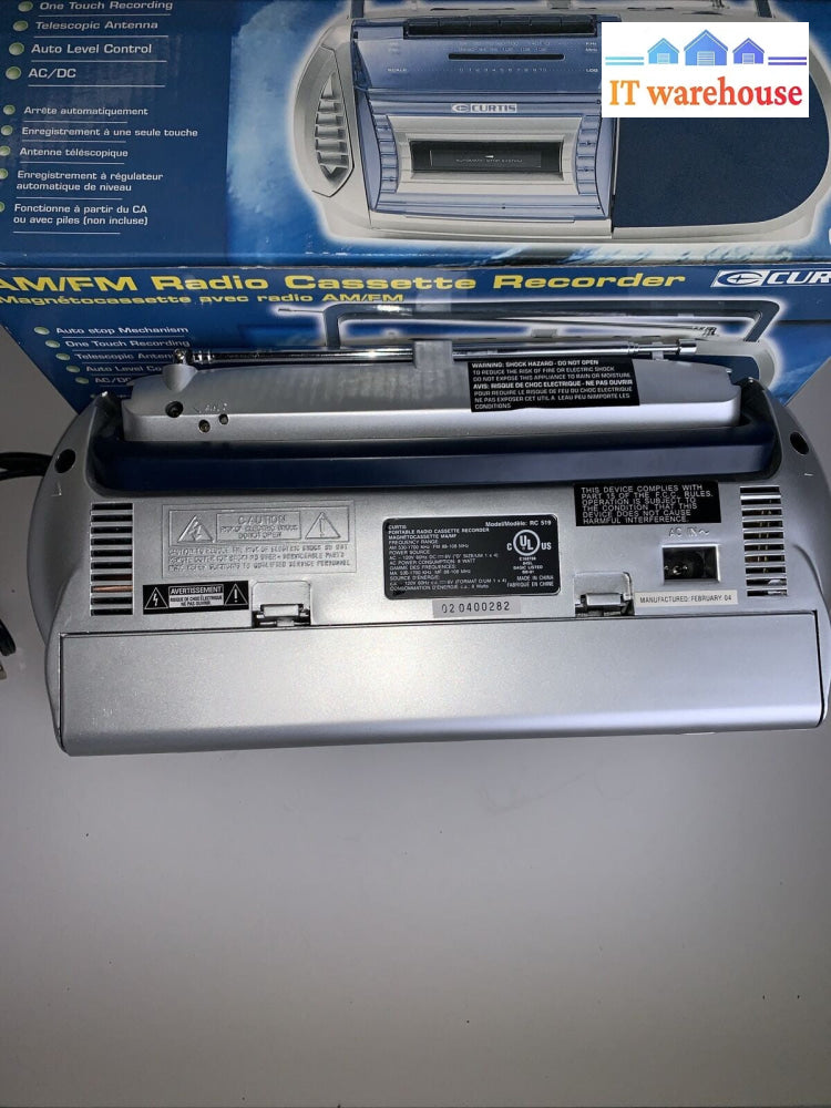 Vintage ~ curtis RC- 519 AM/FM radio & Cassette Tape Player