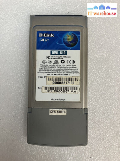 ~ Vintage D-Link Air Wireless Network DWL-610 Air 2.4 GHz Cardbus Adapter