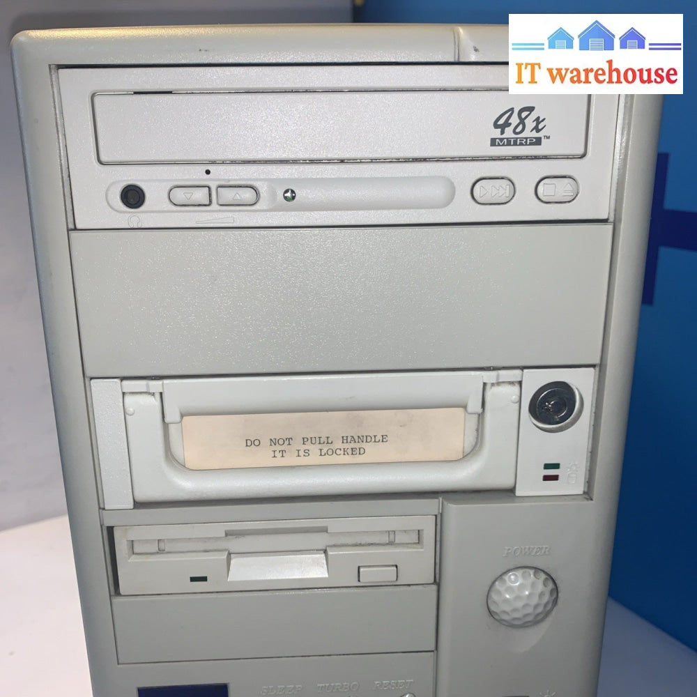 Vintage ~ Desktop PC Case  w/PSU + CD-ROM + Zip drive +Floppy Drive  (screws)
