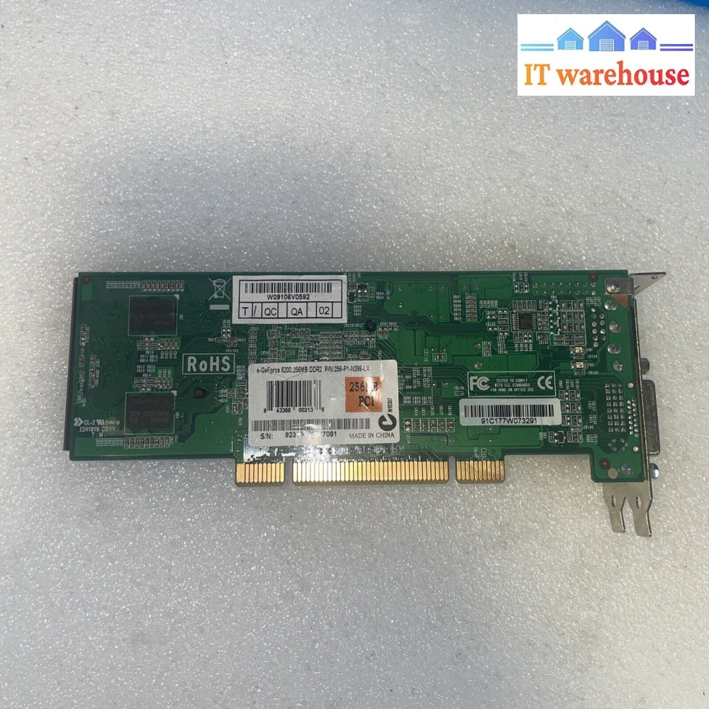 Vintage ~ E-Geforce 6200 256Mb Ddr 256-P1-N399-Lx Pci Graphics Video Card (Half)
