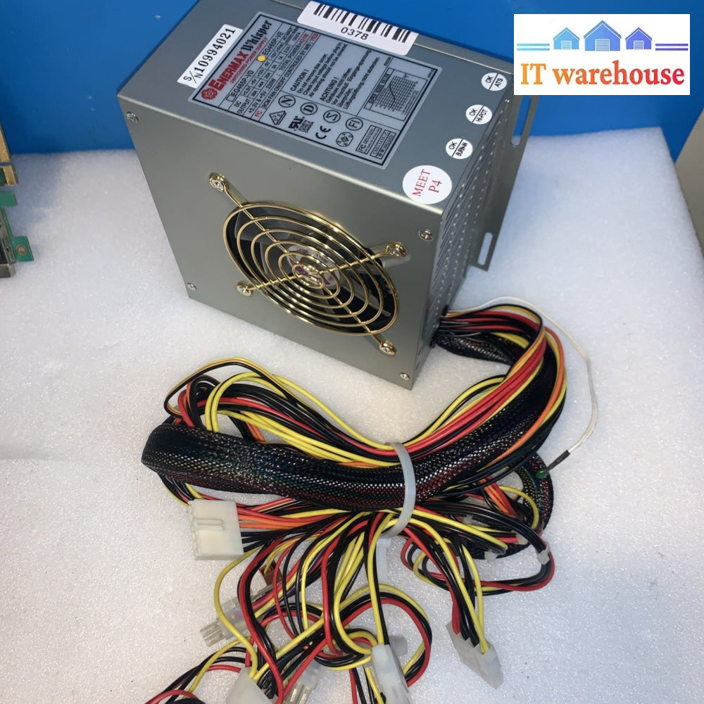 Vintage Enermax Whisper EG465P-VD 431W ATX Power Supply P4 20-Pin/ AUX-- Tested