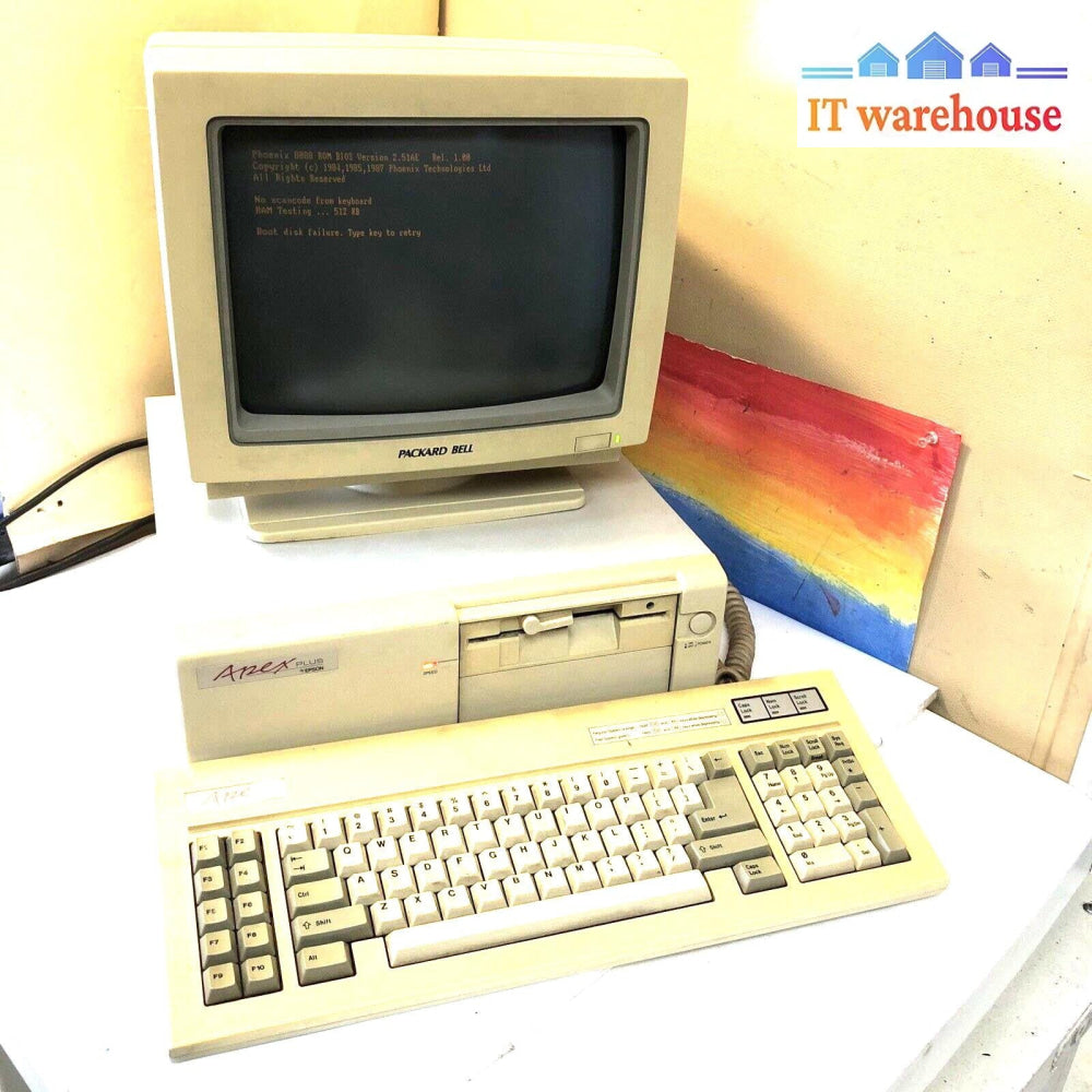 $ Vintage Epson Apex Plus AP3001A computer  no HDD /w monitor tested