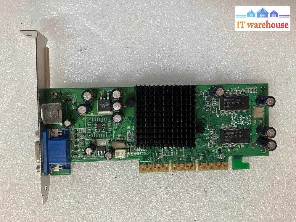Vintage EVGA Geforce4 NV18-A2 64MB 8X DDR1 AGP Graphics Video Card MX-440-8X ~