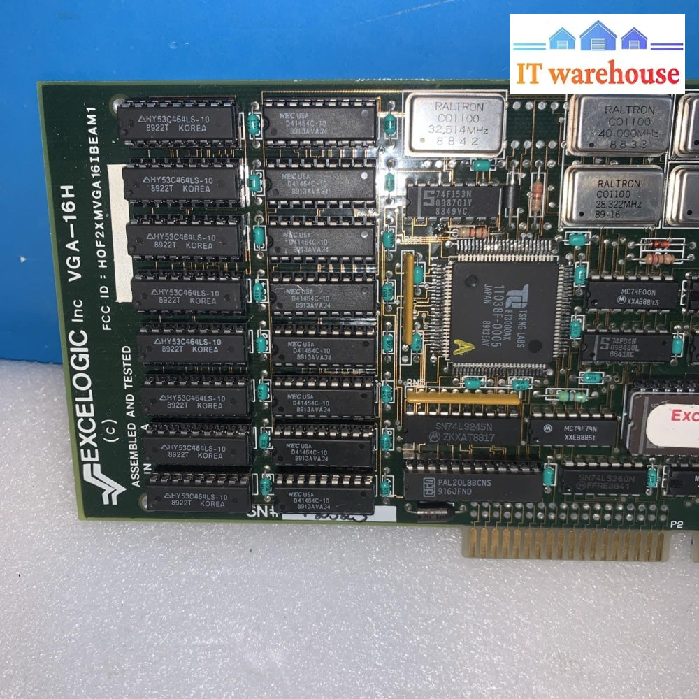 Vintage EXCELOGIC VGA-16H graphics adapter 16 bit ISA video card