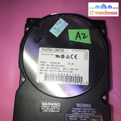 Vintage Fujitsu M1636TAU 1.2GB  3.5"  IDE Internal Hard Drive  5400RPM TESTED-