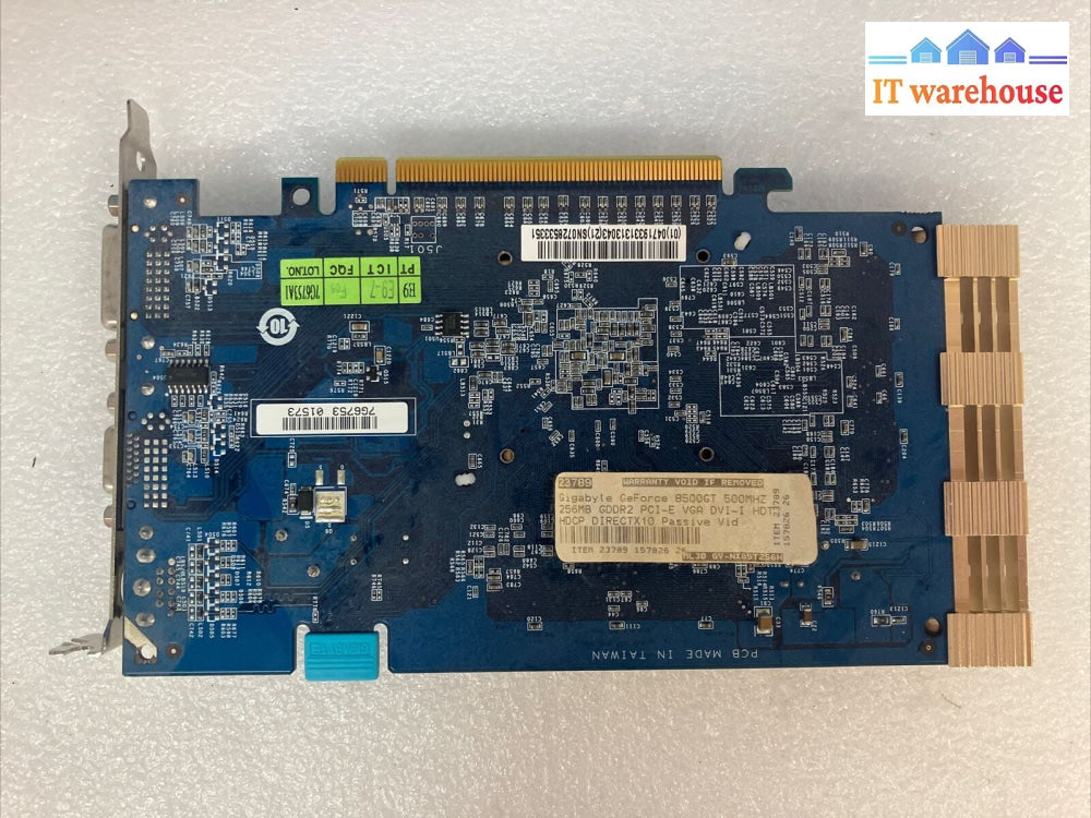 Vintage Gigabyte GeForce 8500GT 256MB GDDR2 PCI-E VGA DVI Video Graphics Card ~