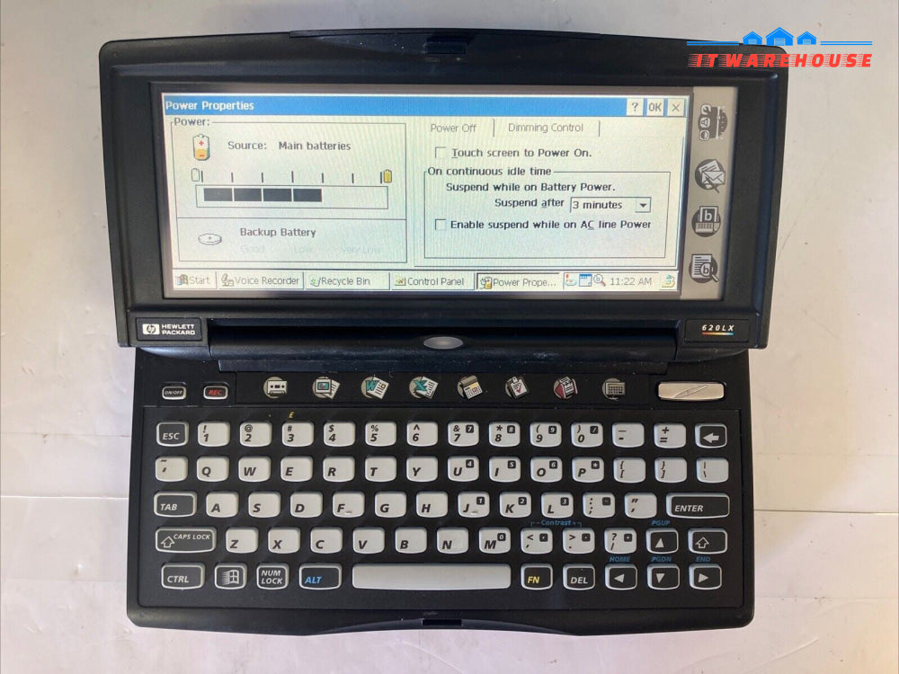 Vintage HP 620LX Touch Screen Mini PC Hitachi SH3 CPU / 16MB RAM / Windows CE ~
