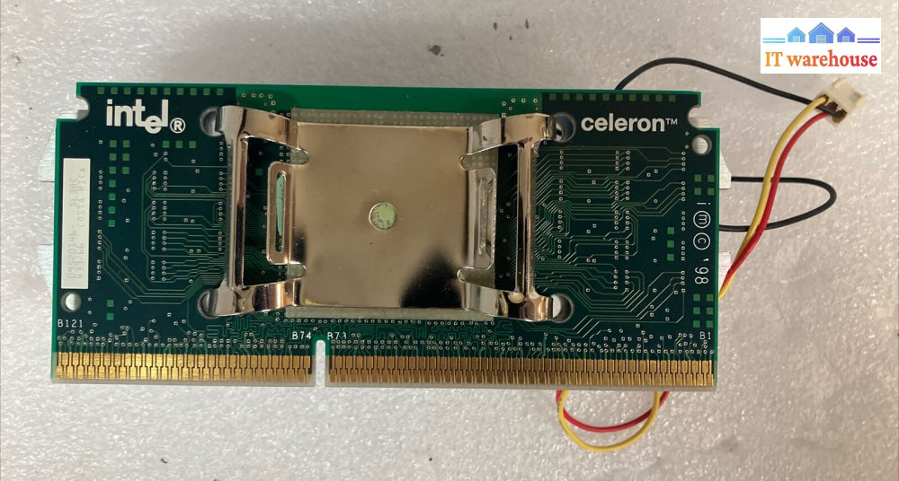 Vintage Intel Celeron 433Mhz 128Kb Cpu Processor Sl3Bc With Heatsink & Fan ~