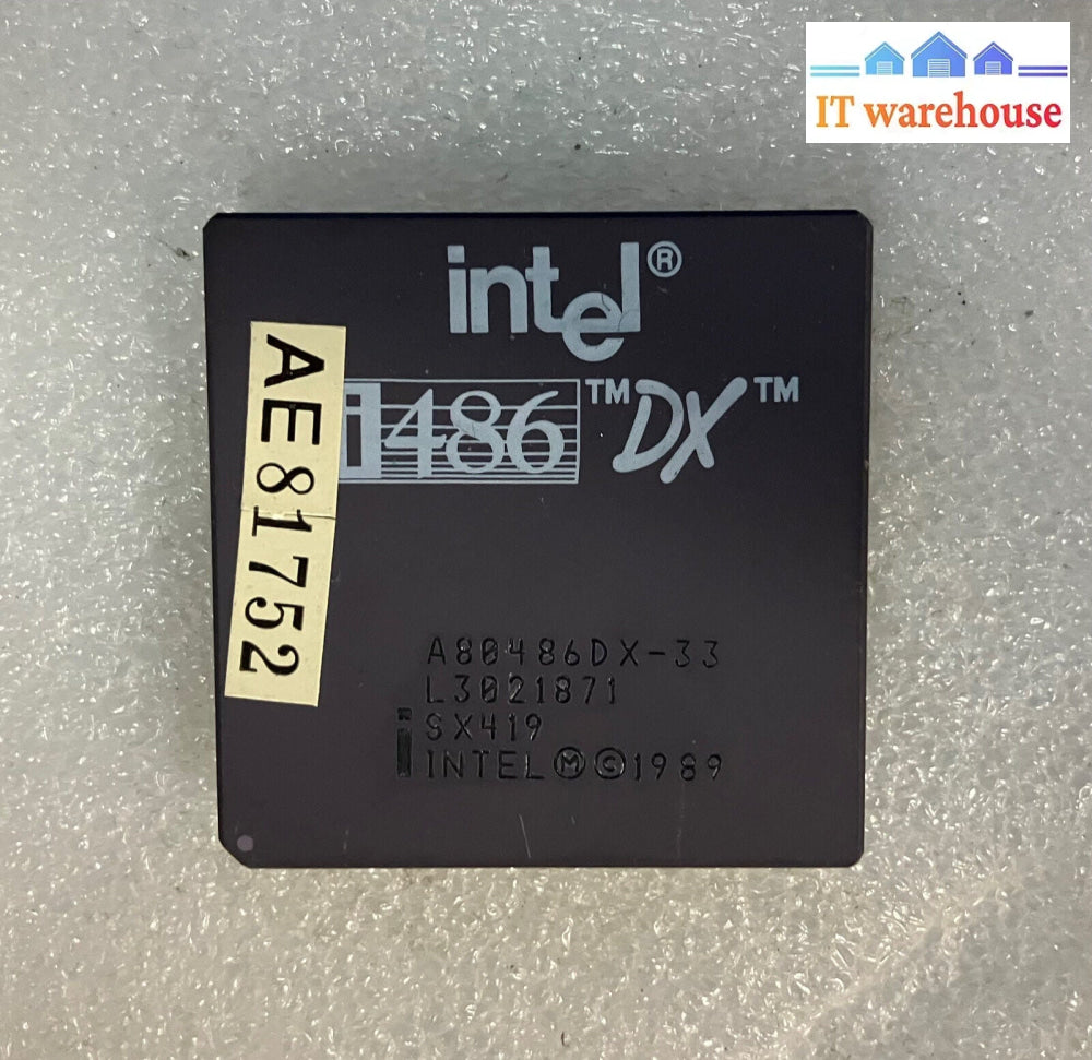 ~ Vintage Intel I486 Dx 33 Mhz A80486Dx-33 Sx419 Cpu Processor