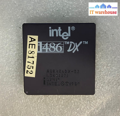 ~ Vintage Intel I486 Dx 33 Mhz A80486Dx-33 Sx419 Cpu Processor