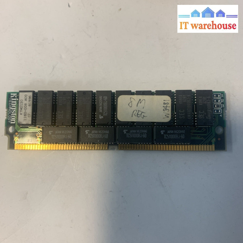 Vintage Kingston KTM 8000/M70 KTM-0130 KTM0130 8Meg 70ns 72-Pin SIMM 8MB Memory