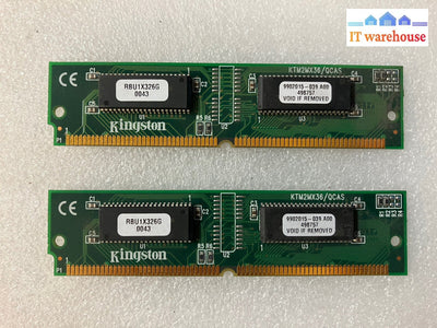 ~(Vintage) Lot Of 2 Ktm2Mx36/Qcas Kingston 8Mb 60Ns 72-Pin Simm Memory Module