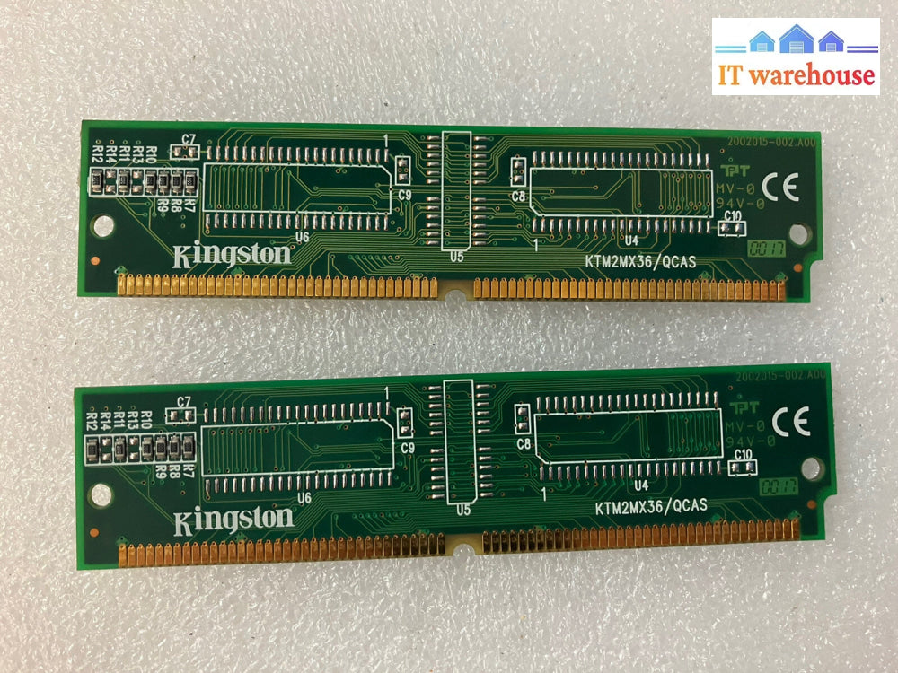 ~(Vintage) Lot of 2 Ktm2mx36/qcas Kingston 8mb 60ns 72-pin SIMM Memory Module