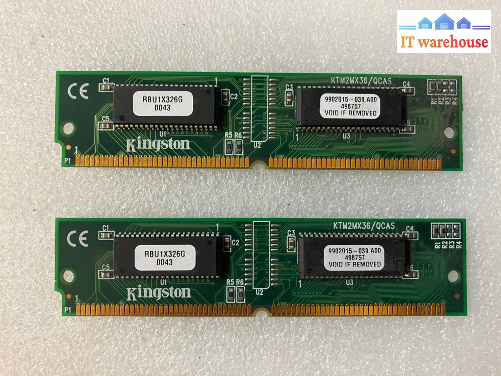 ~(Vintage) Lot of 2 Ktm2mx36/qcas Kingston 8mb 60ns 72-pin SIMM Memory Module