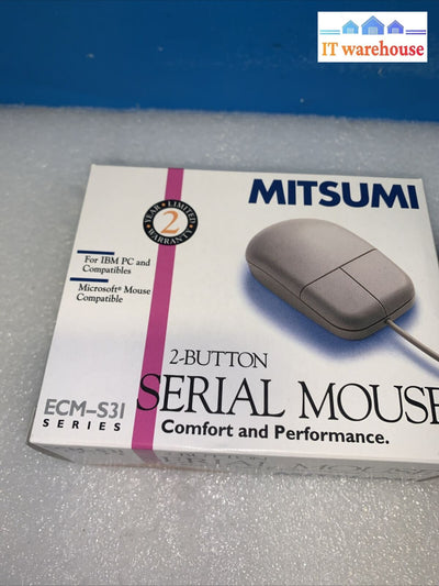 Vintage - Mitsumi 2 Button Serial Mouse Ecm-S31 For Ibm Apple Pc Computer 1996