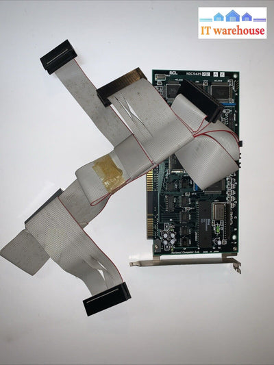 Vintage NCL NDC5425 MFM hard drive controller card 16 bit ISA ISA138 + 3 cables