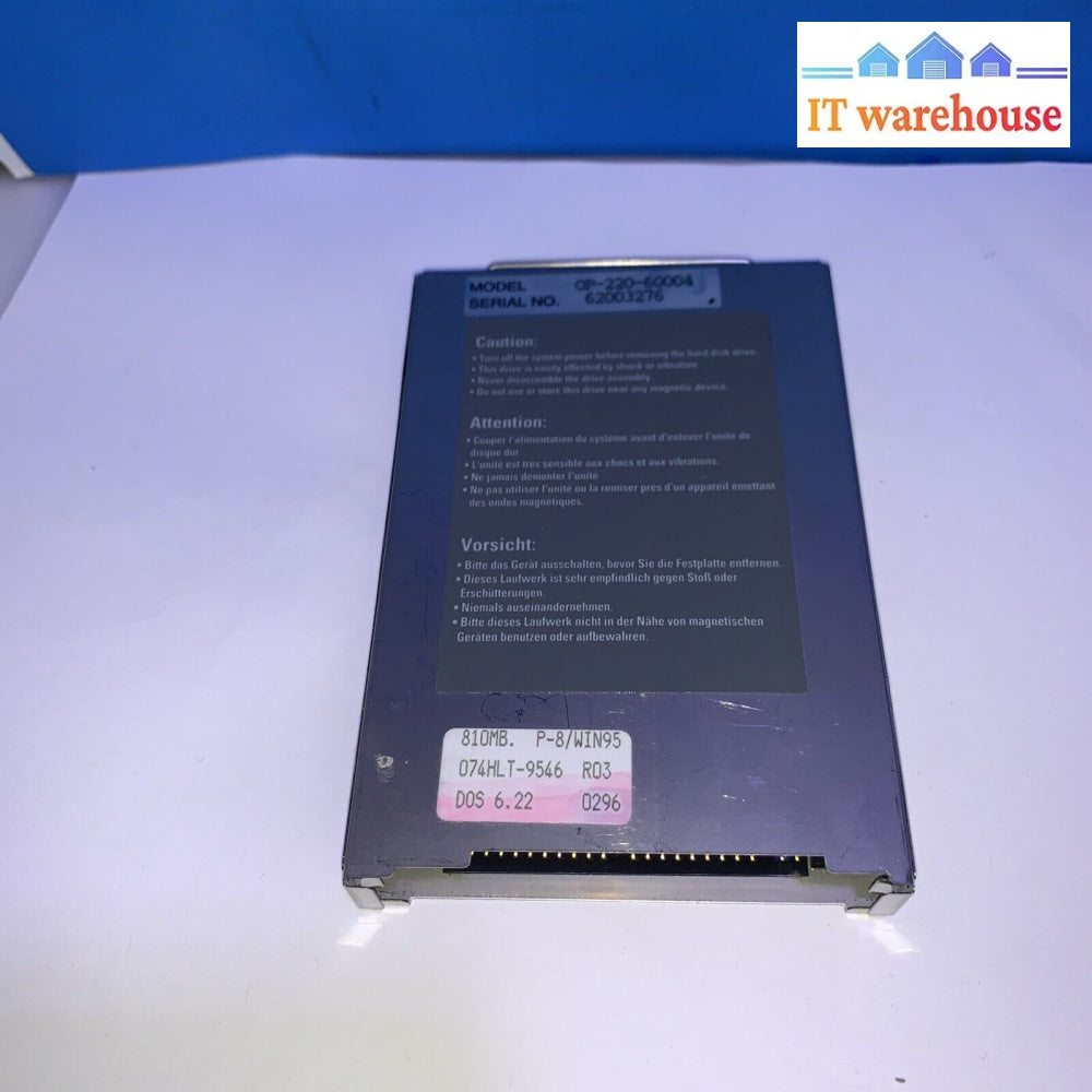 Vintage Nec Op-220-60004 810Mb Laptop Hard Disk (Tested Working)