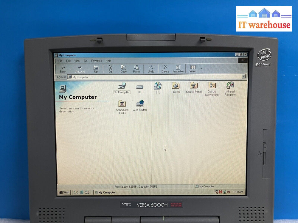 ~Vintage Nec Versa Pc-6200-81703 11.5’ Laptop Pentium Cpu 48Mb Ram 1Gb Windows98