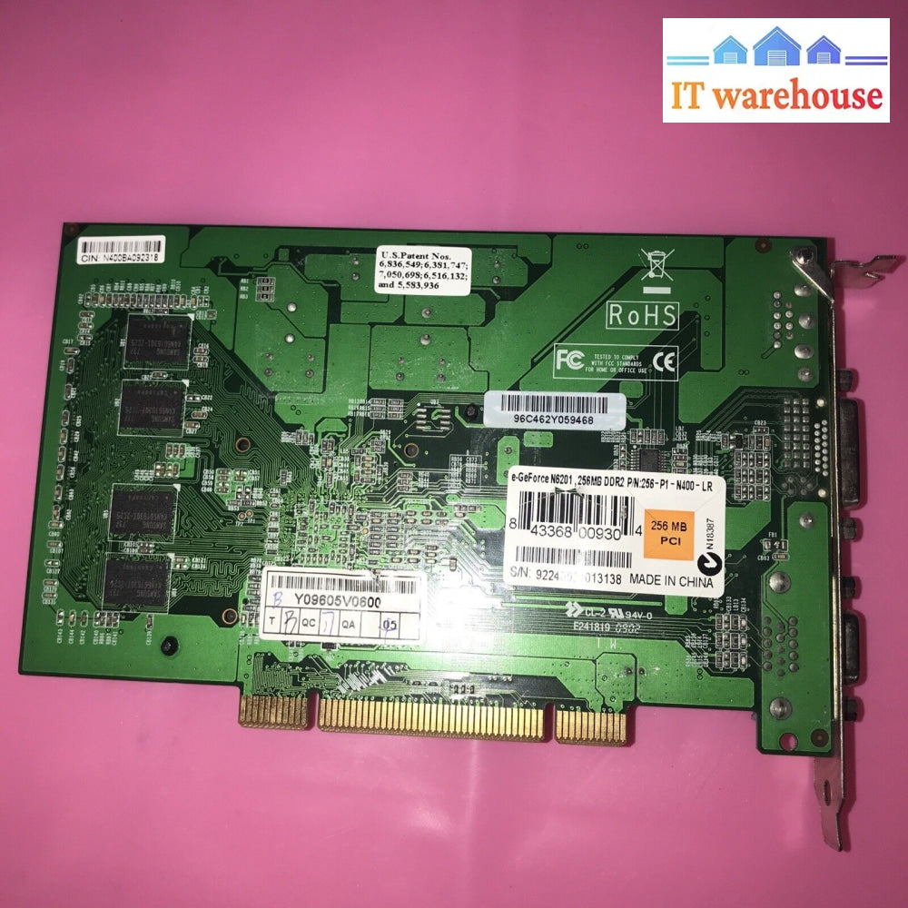 Vintage Nvidia Geforce 6200 256Mb Pci Video Card - Windows 98/Me/Xp